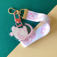 Load image into Gallery viewer, Pink Rat Acrylic Keychain + Mini Lanyard