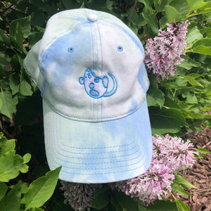 Blue and Green Tie-Dyed Rat Dad Hat