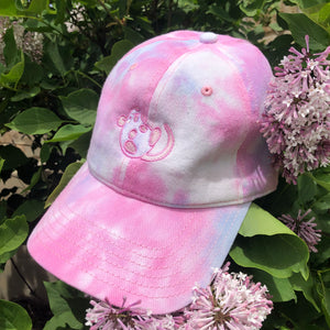 Pink and Blue Tie-Dyed Rat Dad Hat