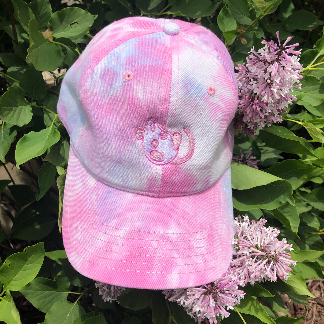 Pink and Blue Tie-Dyed Rat Dad Hat