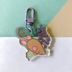 Lavender Rat Acrylic Keychain