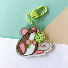 Load image into Gallery viewer, Clover Rat Acrylic Keychain
