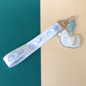 Blue Rat Acrylic Keychain + Mini Lanyard