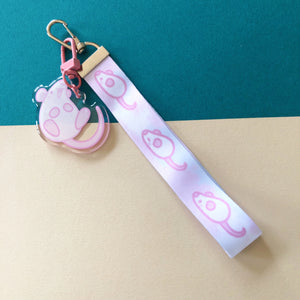 Pink Rat Acrylic Keychain + Mini Lanyard