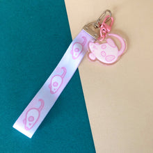 Load image into Gallery viewer, Pink Rat Acrylic Keychain + Mini Lanyard
