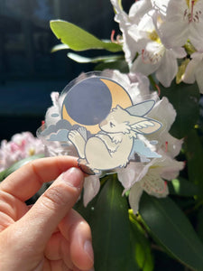 Transparent Moon Rabbit Vinyl Sticker